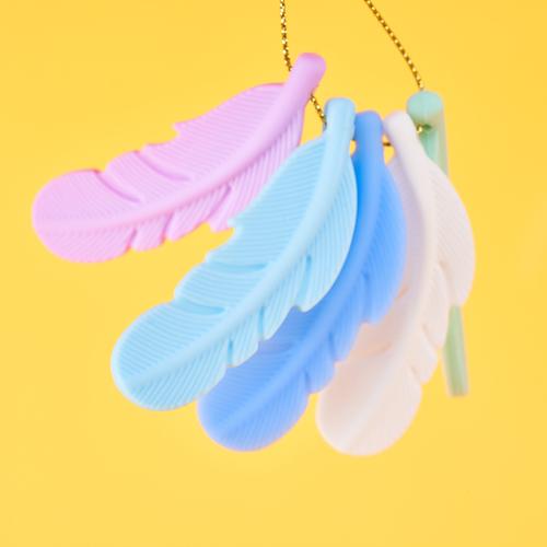 FDA Silicone Pendant, Feather, DIY, more colors for choice, 15x58mm, Sold By PC