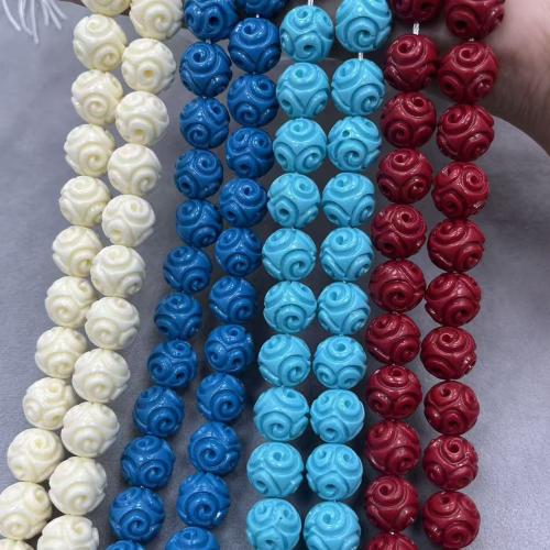 Natural Colored Shell Beads, Shell Powder, Round, DIY, more colors for choice, 13mm, 30PCs/Bag, Sold By Bag