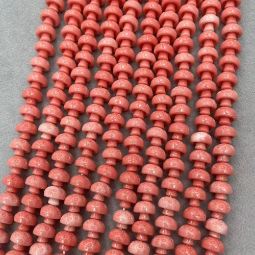Natural Colored Shell Beads, Shell Powder, mushroom, DIY, pink, 8x10mm, 50PCs/Bag, Sold By Bag