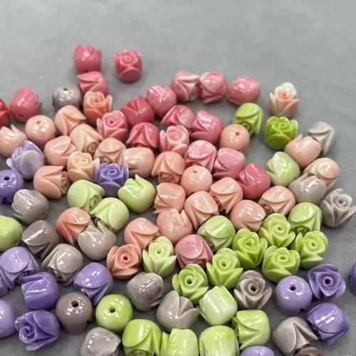 Natural Colored Shell Beads, Shell Powder, Tulip, DIY, more colors for choice, 10mm, 40PCs/Bag, Sold By Bag