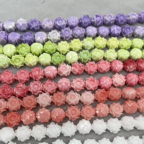 Natural Colored Shell Beads, Shell Powder, Flower, DIY, more colors for choice, 12mm, 36PCs/Bag, Sold By Bag