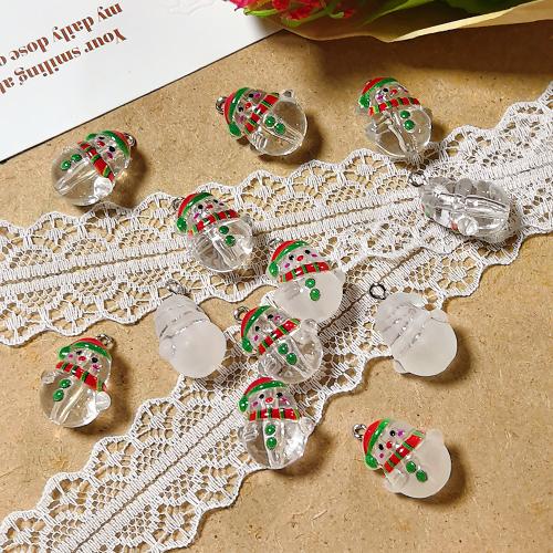 Resin Christmas Pendant, Snowman, epoxy gel, Christmas Design & DIY, more colors for choice, 22x15mm, Sold By PC