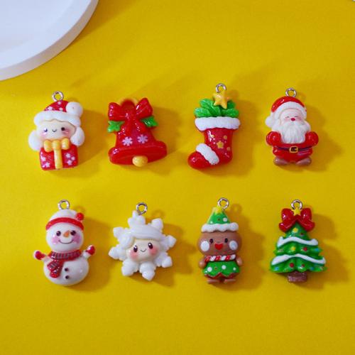 Resin Christmas Pendant, epoxy gel, Christmas Design & DIY & different styles for choice, 10PCs/Bag, Sold By Bag