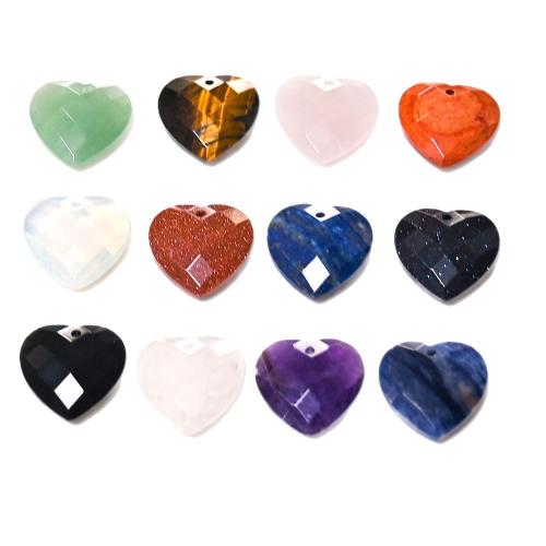 Gemstone Pendants Jewelry, Heart, DIY & different materials for choice & different size for choice & faceted, Sold By PC