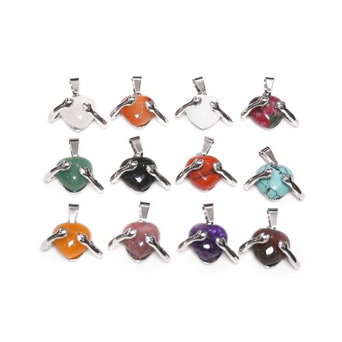 Gemstone Pendants Jewelry, with Tibetan Style, Heart, DIY & different materials for choice, Sold By PC