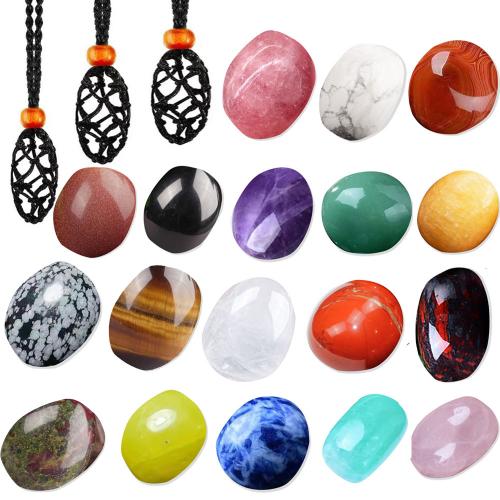 Gemstone Pendants Jewelry, with Wax Cord, DIY & different materials for choice, Sold By PC