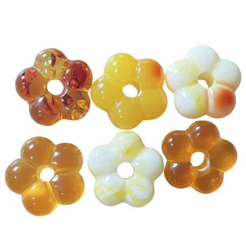Resin Pendant, Flower, DIY, more colors for choice, 30mm, Hole:Approx 7mm, Sold By PC