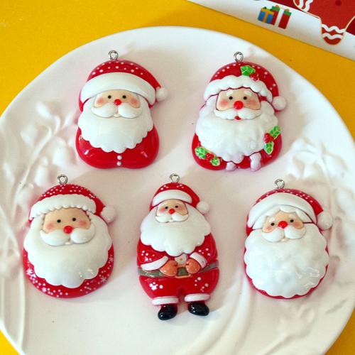 Acrylic Pendants, with Resin, Santa Claus, epoxy gel, Christmas Design & DIY & different styles for choice, Sold By PC