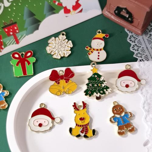Tibetan Style Christmas Pendants, gold color plated, Christmas Design & DIY & different styles for choice & enamel, Sold By PC