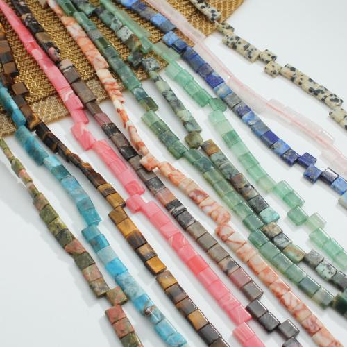 Gemstone Jewelry Beads, Geometrical Pattern, DIY & different materials for choice, 5x5mm, Sold Per Approx 38 cm Strand