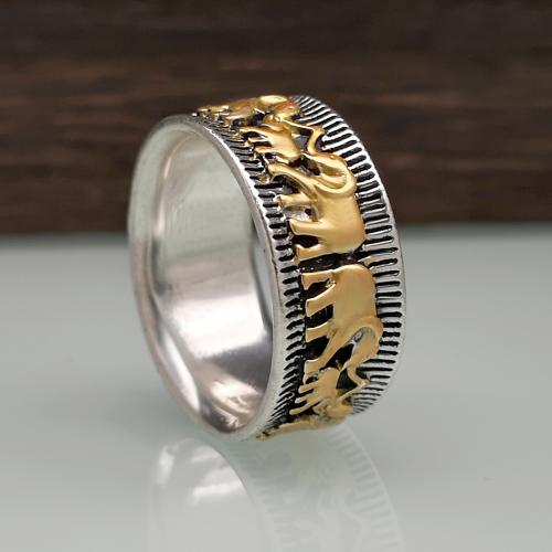 alliage de zinc bague, éléphant, Placage, Vintage & unisexe & normes différentes pour le choix, Taille:6-10, Vendu par PC