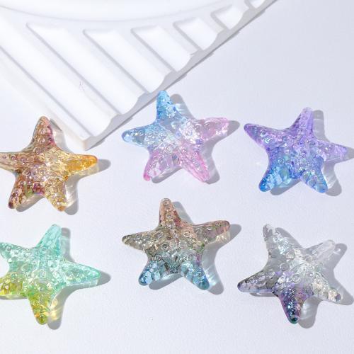 Acrylic Pendants, Star, plated, random style & DIY, mixed colors, 36x39mm, Sold By PC