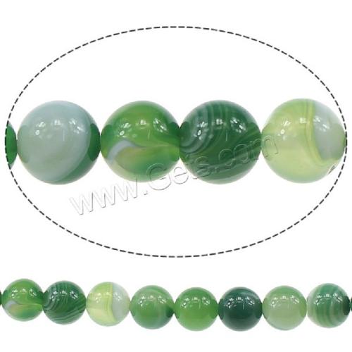 Natural Green Agate Beads, Round, DIY, 14mm, Length:Approx 40 cm, Sold By PC