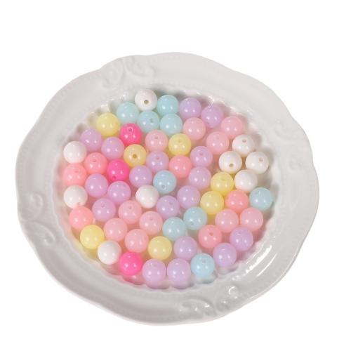 Jelly Style Acrylic Beads, Round, DIY & different size for choice & enamel, mixed colors, 100PCs/Bag, Sold By Bag