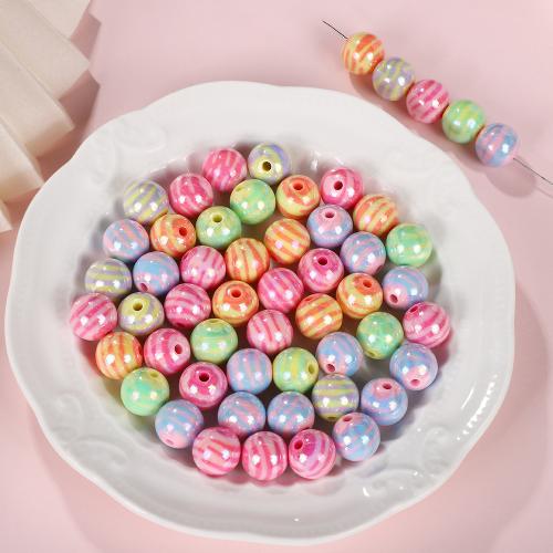 Plated Acrylic Beads, Round, DIY & enamel, more colors for choice, 14mm, 10PCs/Bag, Sold By Bag