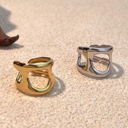 304 Stainless Steel Cuff Finger Ring, plated, fashion jewelry & for woman & hollow, more colors for choice, Sold By PC