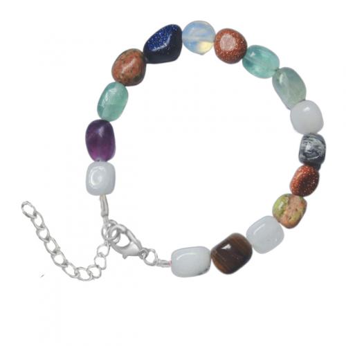 Gemstone Bracelet, with Tibetan Style, different materials for choice & Unisex, Length:Approx 19 cm, Sold By PC