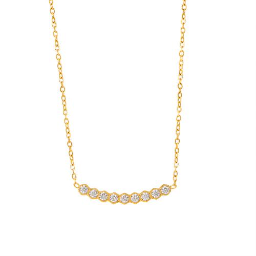 304 Stainless Steel Necklace, with 5cm extender chain, plated, oval chain & for woman & with rhinestone, more colors for choice, Length:Approx 42 cm, Sold By PC