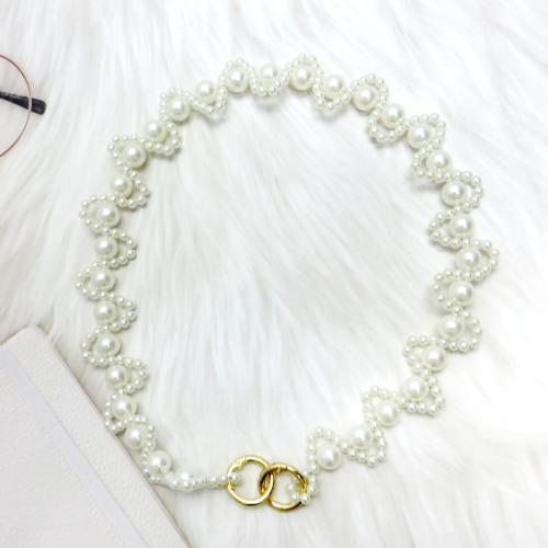 Acrylic Cell Phone Chain, with ABS Plastic & Tibetan Style, handmade, portable & different size for choice & for woman, white, Sold By PC