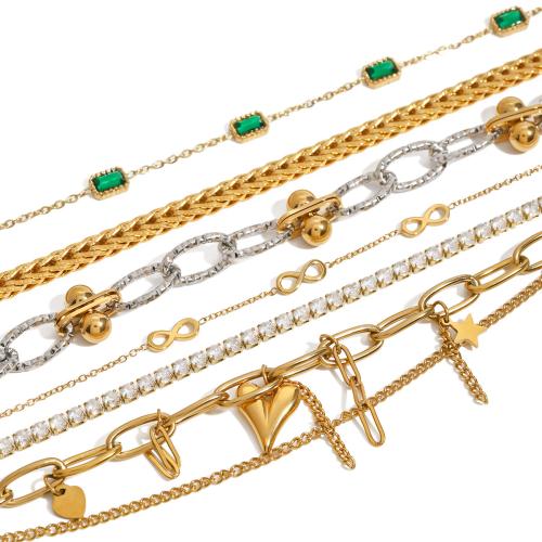 Stainless Steel Jewelry Bracelet, plated, different styles for choice & for woman, more colors for choice, Sold By Strand