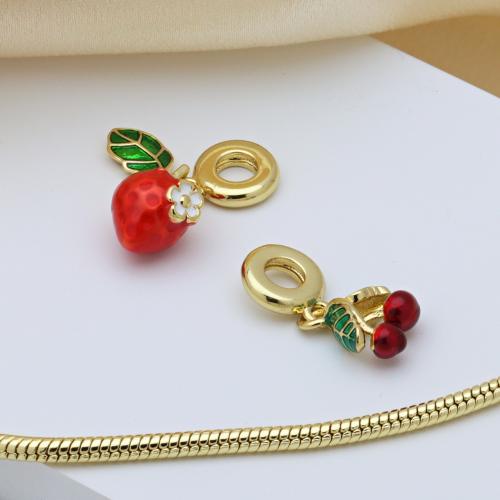 Cubic Zirconia Micro Pave Brass Pendant, gold color plated, DIY & different styles for choice & micro pave cubic zirconia & enamel, more colors for choice, Sold By PC