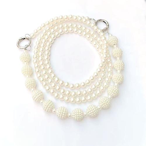 Plastic Pearl Cell Phone Chain, Bayberry, handmade, for woman, more colors for choice, Length:Approx 110 cm, Sold By Set