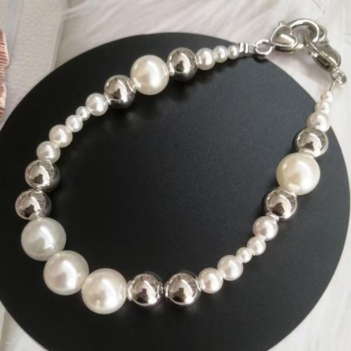 Plastic Pearl Cell Phone Chain, with Crystal & Tibetan Style & Acrylic, handmade, for woman, more colors for choice, Length:Approx 22 cm, Sold By PC