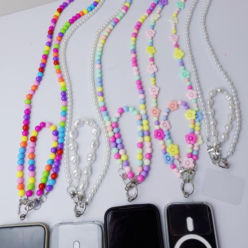 Plastic Cell Phone Chain, with Tibetan Style, handmade, Unisex & different styles for choice, multi-colored, Sold By PC