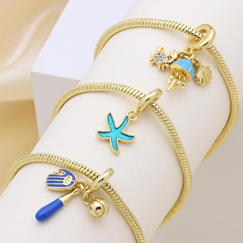 Cubic Zirconia Micro Pave Brass Pendant, gold color plated, DIY & different styles for choice & micro pave cubic zirconia & enamel, more colors for choice, Sold By PC