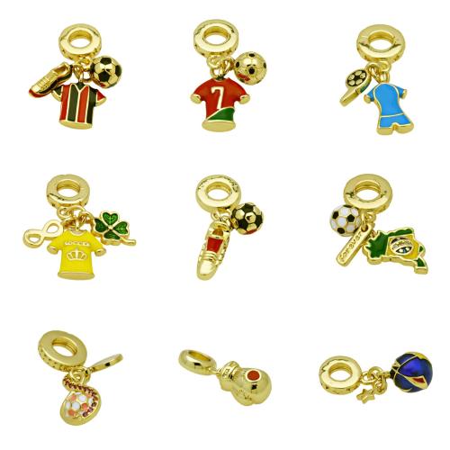 Cubic Zirconia Micro Pave Brass Pendant, gold color plated, DIY & different styles for choice & micro pave cubic zirconia & enamel, more colors for choice, Sold By PC