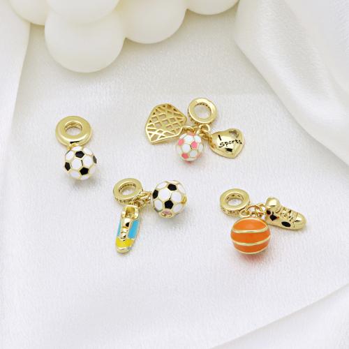 Cubic Zirconia Micro Pave Brass Pendant, gold color plated, DIY & different styles for choice & micro pave cubic zirconia & enamel, more colors for choice, Sold By PC