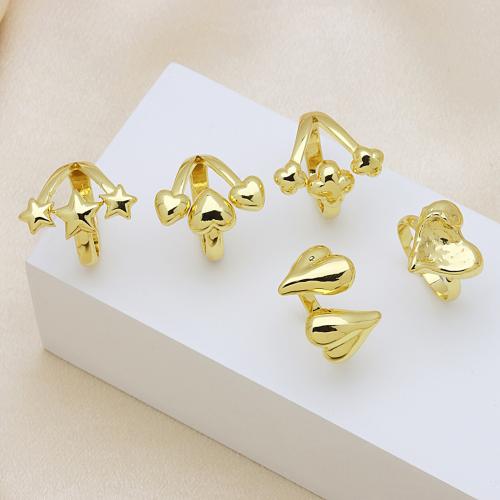 Brass Finger Ring, gold color plated, adjustable & different styles for choice & for woman, more colors for choice, Sold By PC