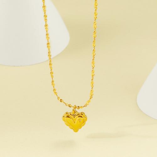 304 Stainless Steel Necklace, with 5cm extender chain, Heart, plated, vintage & for woman, more colors for choice, Length:Approx 40 cm, Sold By PC