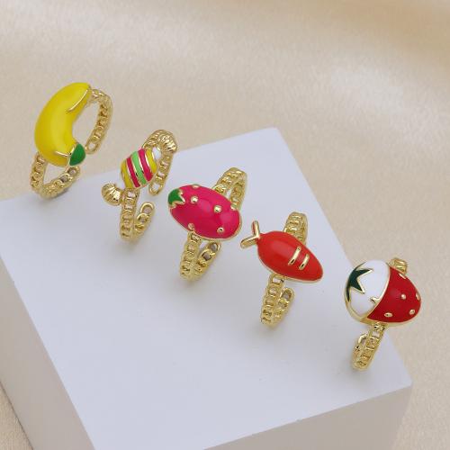 Brass Finger Ring, gold color plated, different styles for choice & for woman & enamel, more colors for choice, Sold By PC