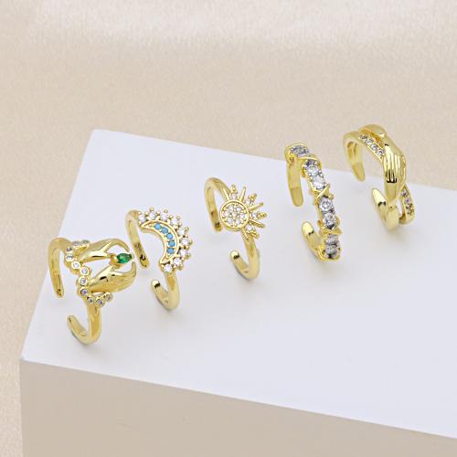 Cúbicos Circonia Micro Pave anillo de latón, metal, chapado, diferentes estilos para la opción & micro arcilla de zirconia cúbica & para mujer, más colores para la opción, Vendido por UD