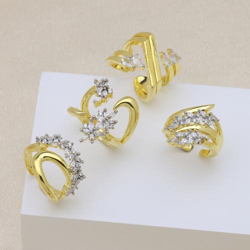 Cúbicos Circonia Micro Pave anillo de latón, metal, chapado, diferentes estilos para la opción & micro arcilla de zirconia cúbica & para mujer, más colores para la opción, Vendido por UD