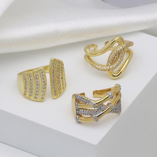 Cúbicos Circonia Micro Pave anillo de latón, metal, chapado, diferentes estilos para la opción & micro arcilla de zirconia cúbica & para mujer, más colores para la opción, Vendido por UD