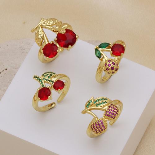 Cúbicos Circonia Micro Pave anillo de latón, metal, chapado, ajustable & diferentes estilos para la opción & micro arcilla de zirconia cúbica & para mujer, más colores para la opción, Vendido por UD