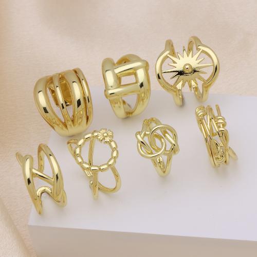 Brass Finger Ring, 18K gold plated, adjustable & different styles for choice & for woman, more colors for choice, Sold By PC