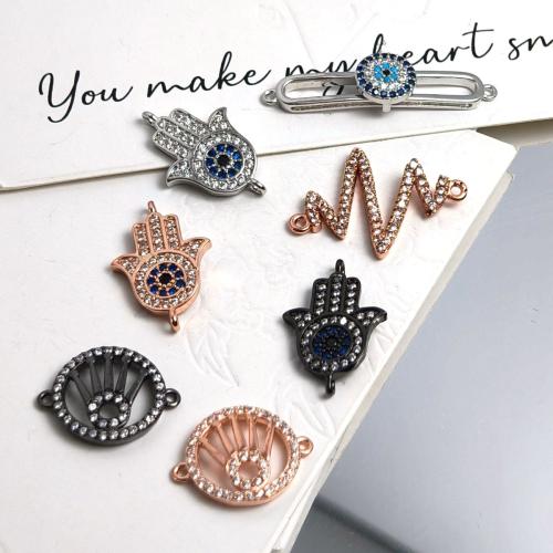Befestiger Zirkonia Messing Schmuckverbinder, plattiert, DIY & verschiedene Stile für Wahl & Micro pave Zirkonia, connector size 10-30mm, verkauft von PC