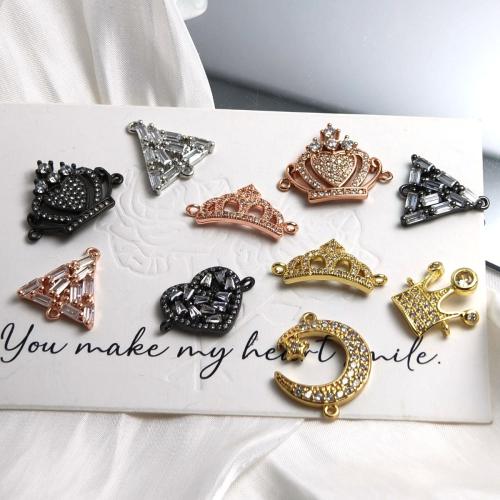 Conector de Micro Pavé de Zirconía Cúbica en Latón, metal, chapado, Bricolaje & diferentes estilos para la opción & micro arcilla de zirconia cúbica, connector size 10-20mm, Vendido por UD