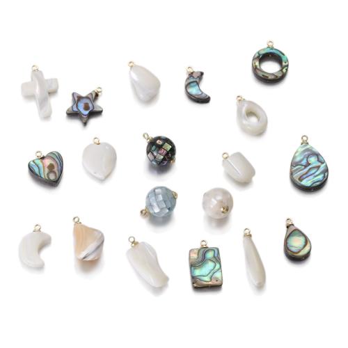 Shell Pendants, with Brass, DIY & different styles for choice, Sold By PC