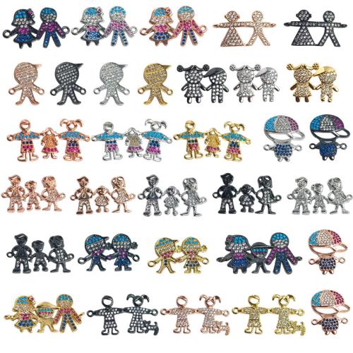 Befestiger Zirkonia Messing Schmuckverbinder, plattiert, DIY & verschiedene Stile für Wahl & Micro pave Zirkonia, verkauft von PC