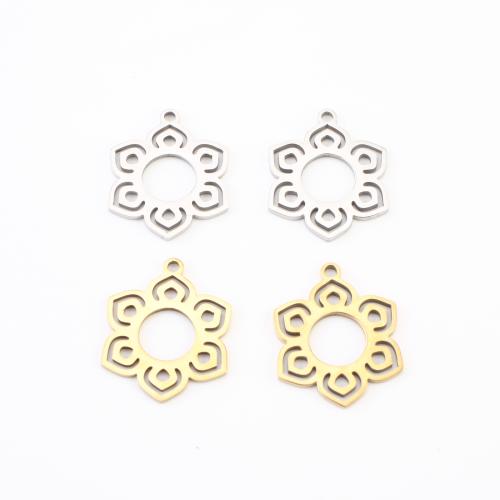 Acero inoxidable colgante de la flor, acero inoxidable 304, chapado, Bricolaje & hueco, más colores para la opción, 19x15x1mm, 20PCs/Grupo, Vendido por Grupo