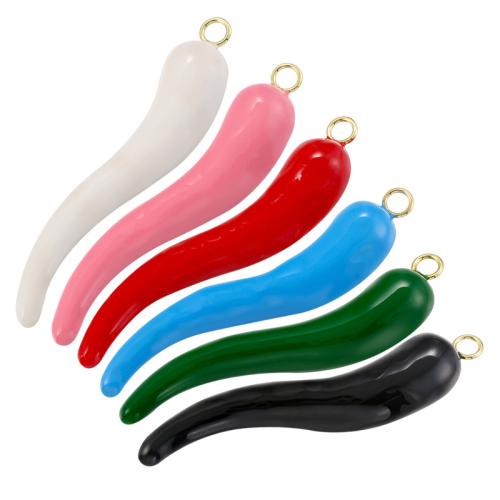 Brass Jewelry Pendants, Pepper, DIY & enamel, more colors for choice, 12x57.50mm, Sold By PC