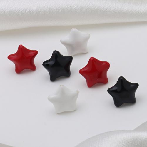 Brass Stud Earring, Star, plated, for woman & enamel, more colors for choice, 15x15mm, Sold By Pair