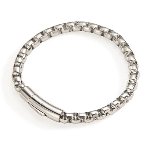 304 Stainless Steel Bracelet, polished, fashion jewelry & for man, original color, 220x7mm, Sold By PC