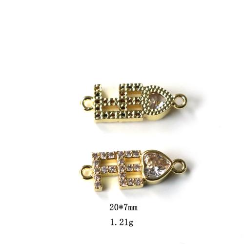 Befestiger Zirkonia Messing Schmuckverbinder, plattiert, DIY & verschiedene Stile für Wahl & Micro pave Zirkonia & Emaille, verkauft von PC