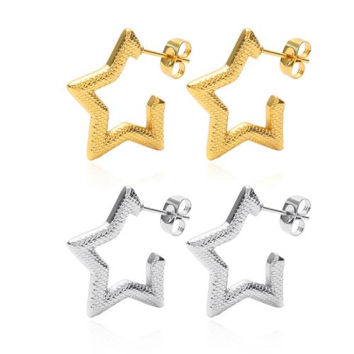 acero inoxidable 304 Arito, Estrella, chapado, Joyería & para mujer, más colores para la opción, 24x24mm, Vendido por Par