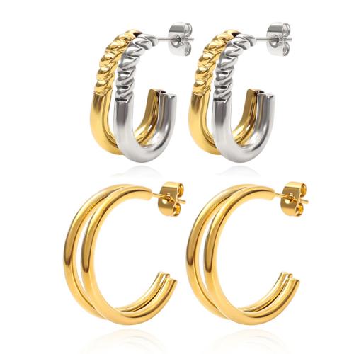 304 Stainless Steel Stud Earring, Vacuum Ion Plating, different styles for choice & for woman, Sold By Pair
